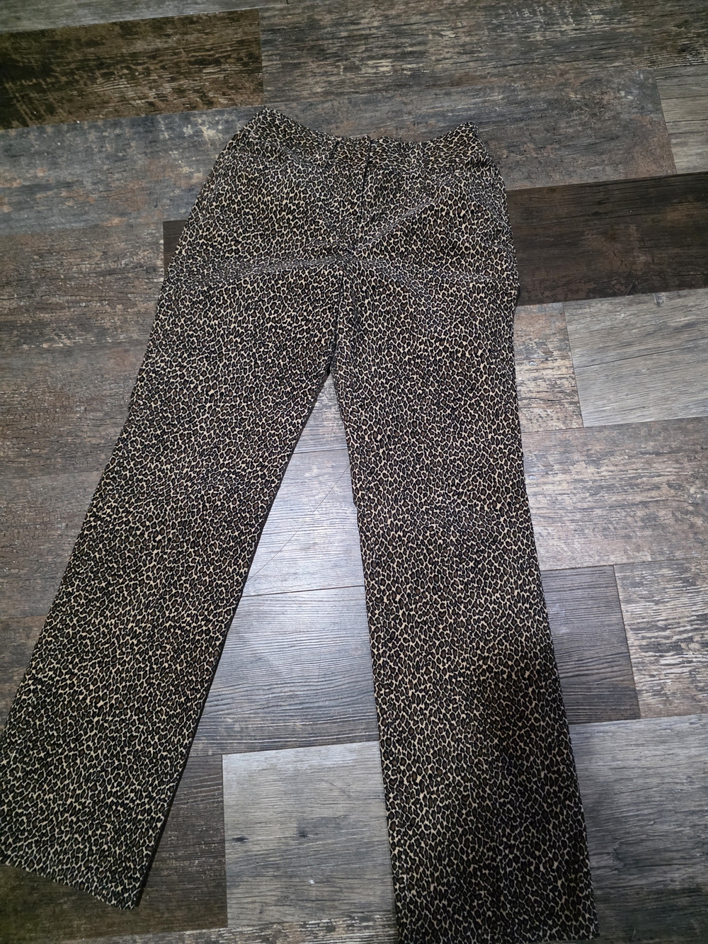 Talbots Leopard-Print Waistband Pants - Brown Black